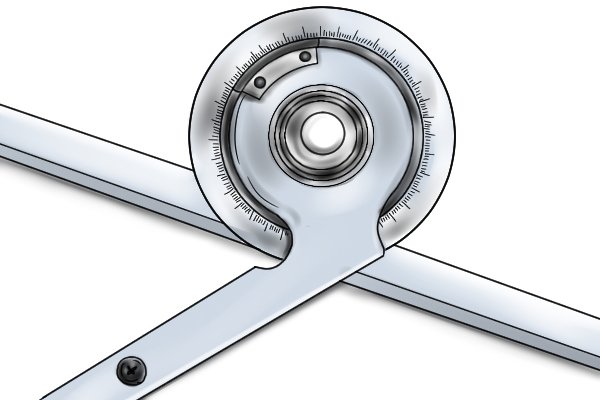 The blade on a bevel protractor can be moved around the tool