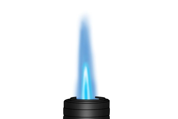 Blow lamp blue flame temperature