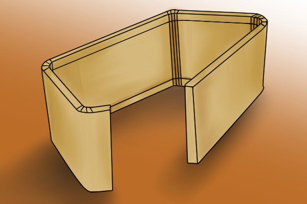 Image of a box with kerfed edges