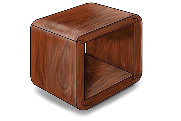 Image of a carpenter folding a kerfed box into shape