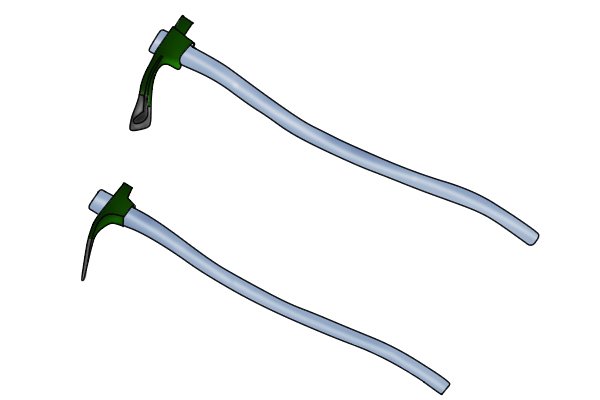 Image of two different adzes with blades designed to do different jobs