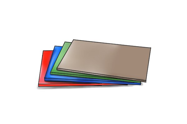 variety of plastic sheets showing that brick hods may be made from plastic