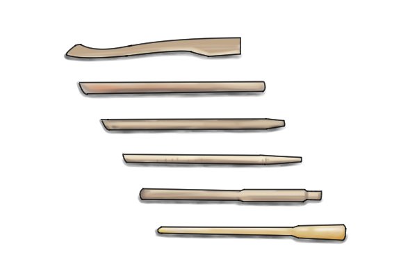 Brick hod handles are usually made from timber such as ash