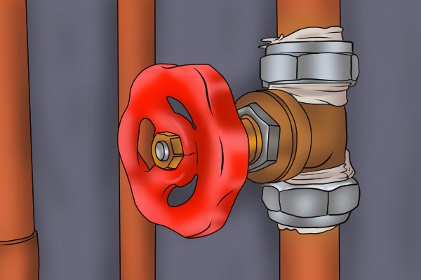 Image of a gate valve attached to a boiler pump