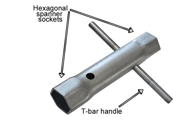 Box spanner basin wrench hexagonal spanner sockets t-bar handle wonkee donkee tools DIY guide