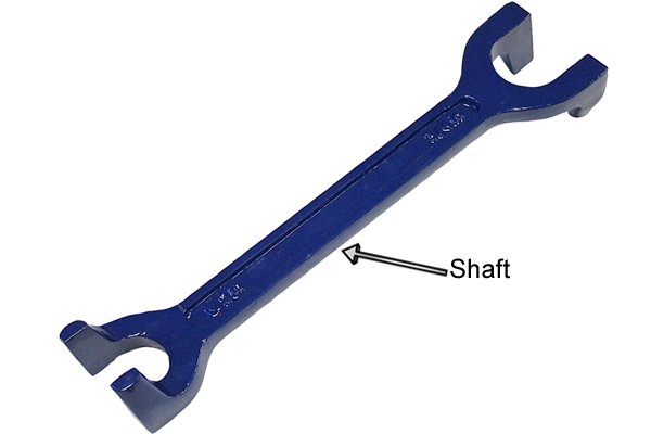 Fixed basin wrench, Basin Wrench Basin wrench 1/2in x 3/4in, (15 X 22mm) accurately manufactured from cast iron. Ideal for use in awkward places, eg. back nuts fitted to taps behind sinks or baths.
