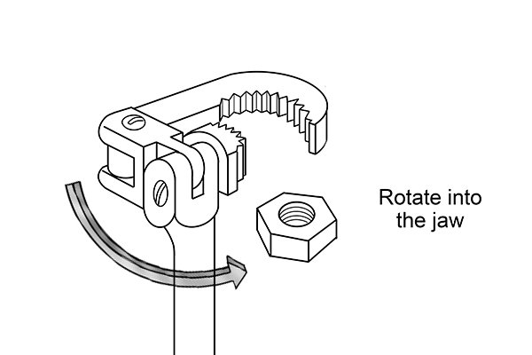 Adjustable basin wrench rotate into the jaw, how to use a, wonkee donkee tools DIY guide