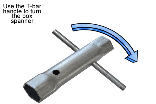Fixed basin tap wrench, Basin Wrench Basin wrench 1/2in x 3/4in, (15 X 22mm) accurately manufactured from cast iron. Ideal for use in awkward places, eg. back nuts fitted to taps behind sinks or baths. 