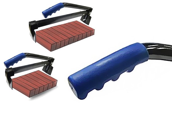 More brick tongs advantages are it is comfortable, carries 6-11 bricks, it is adjustable and locks and secures bricks.