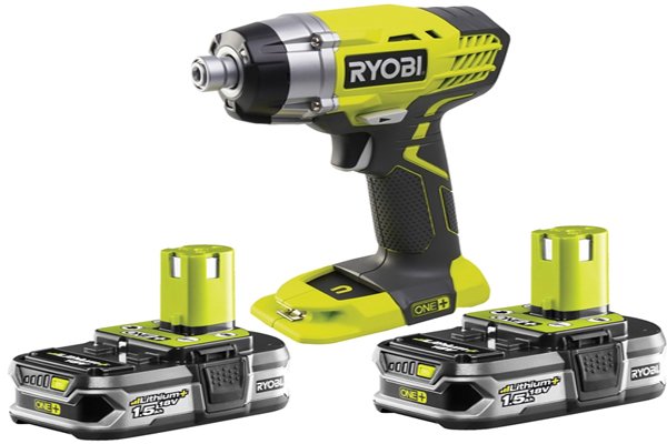 Cordless impact driver with two batteries