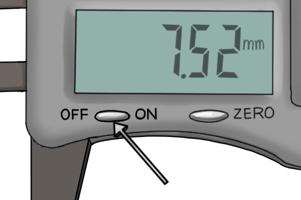On/off button of digital calipers