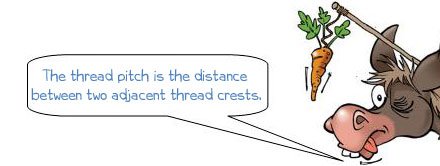 Wonkee Donkee says: 'The thread pitch is the distance between two adjacent thread crests.'