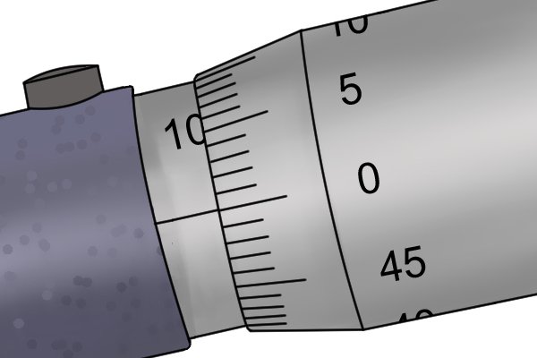 Step 1 When you have determined which rod to use and have attached it to the end of the micrometer, turn the thimble until the micrometer reads zero.