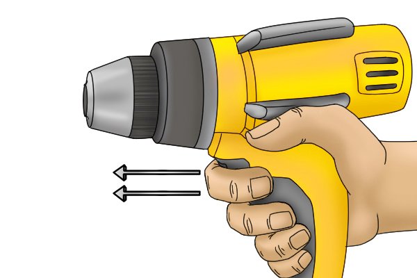 Release trigger on cordless screwdriver