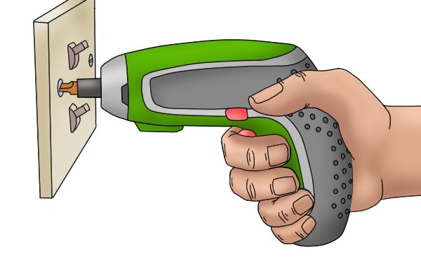 Cordless screwdriver being used