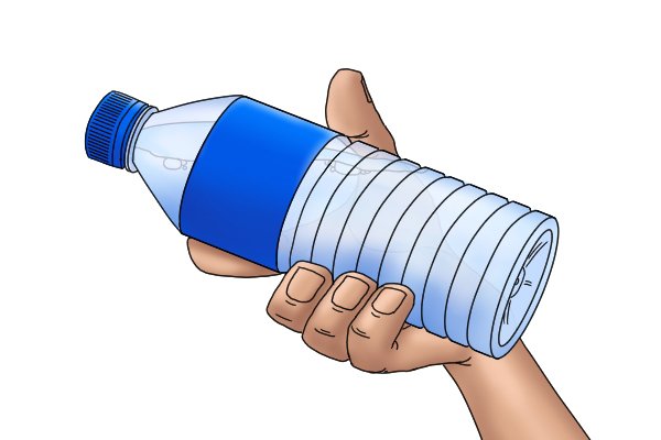 Water bottle being held