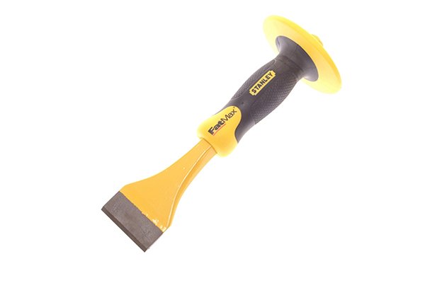 A yellow/black electrician's chisel