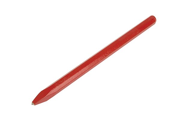 A red concrete point chisel