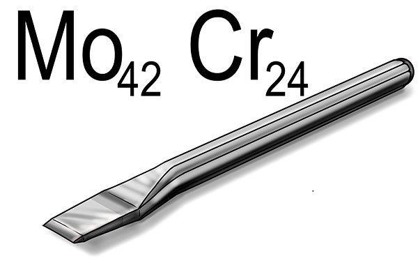 A cold chisel available in a chrome molybdenum alloy