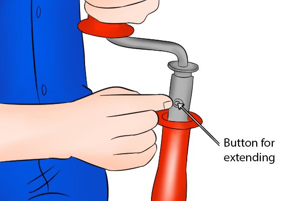 closet auger button for extending length