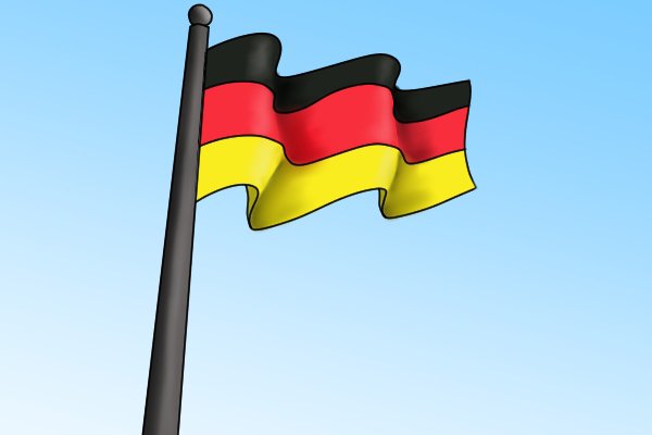 Image of the german flag to show the country where Brettstapel, a construction technique of using wooden planks held together with dowels, originated