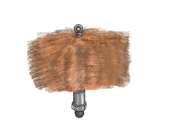 Wonkee Donkee Pellet Stove Brush for cleaning the flues on pellet stoves when connected to a chimney rod