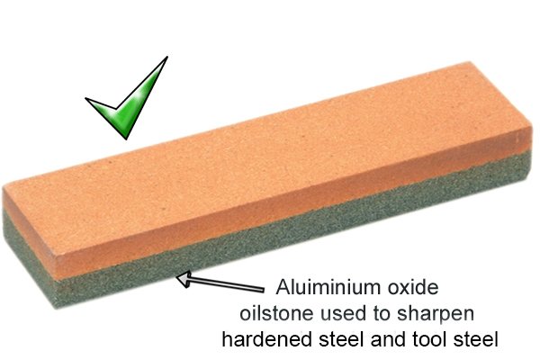 Aluminium oxide oilstone used to sharpen hardened steel and tool steel engineers scribers