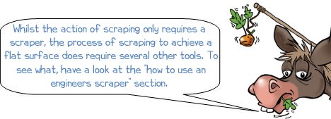 Whilst the action of scraping only requires a scraper, the process of scraping to achieve a flat surface does require several other tools. To see what, have a look at the “how to use an engineers scraper” section. 