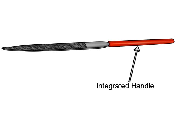 Image of a needle file with a characteristic integrated handle
