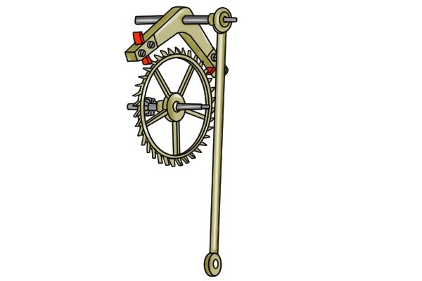A clock escapement, which gave its name to the files that were developed to deburr this part of the clock
