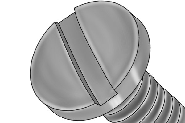 A screw head, which is where the slotting file earned its other name