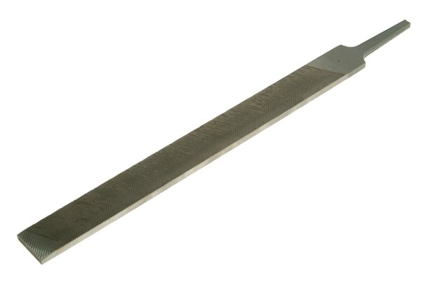 A flat file which is used for rounding corners on a work piece