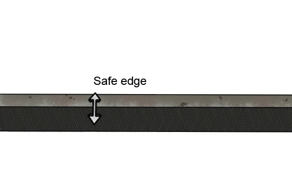 Image showing the location of the safe edge on a hand file