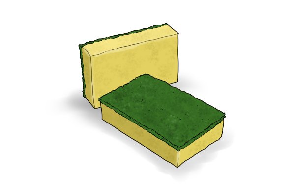 Image of the rough side of a sponge, which is used as an abrasive when cleaning