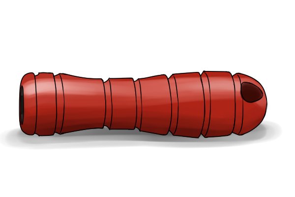Image of a screw-on file handle, showing the internal thread that will cut a groove into a file's tang
