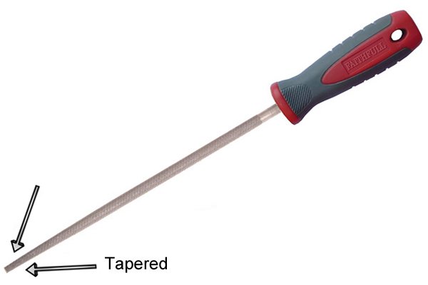 Image of a round file with a taper towards the point
