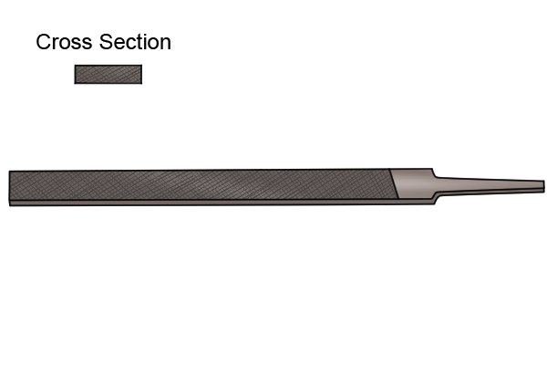 Image to show the cross section and outline of a square edge joint file