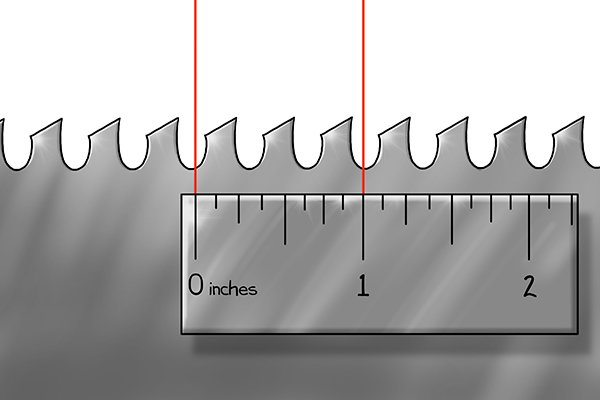 Example of a blade for sawing masonry, 3 teeth per inch
