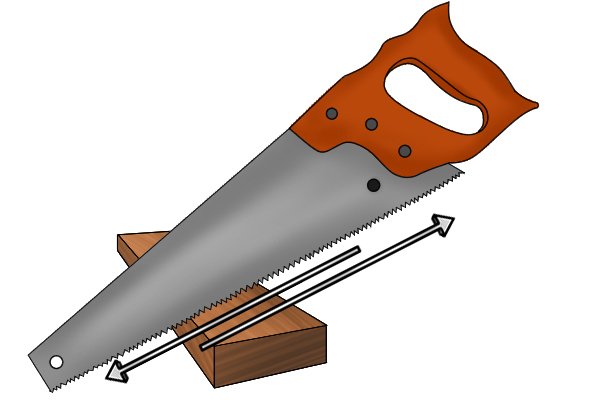 hand saws will cut on the push stroke