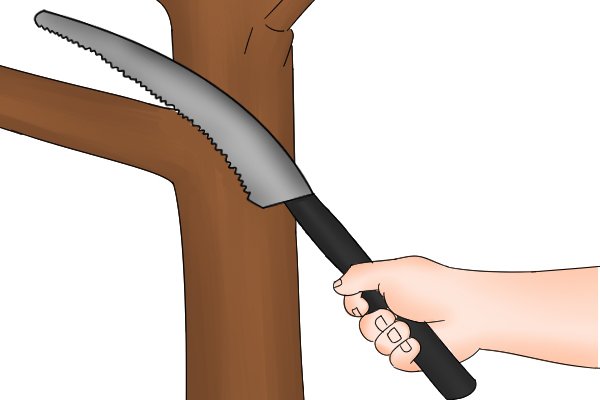 Gripping a pruning saw