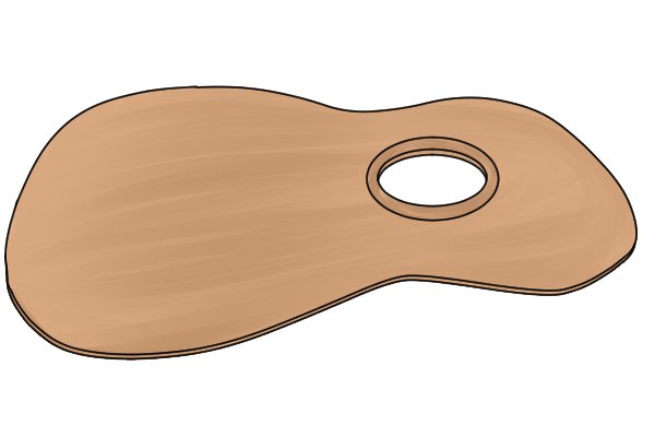 Wooden moulding of a guitar