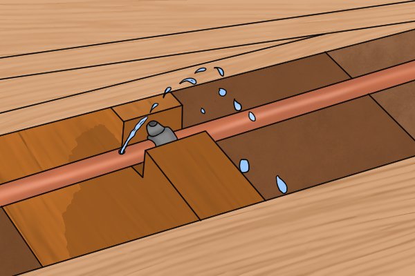 REMEMBER! Before sawing in any floorboards you should check what is  beneath them using a pipe or cable detector.
