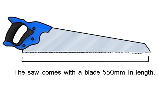 The insulation saw comes with a blade 550 mm in length