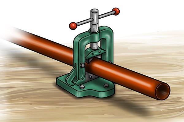 Metal piping is often clamped during cutting, to stop it sliding and rolling around when being cut.