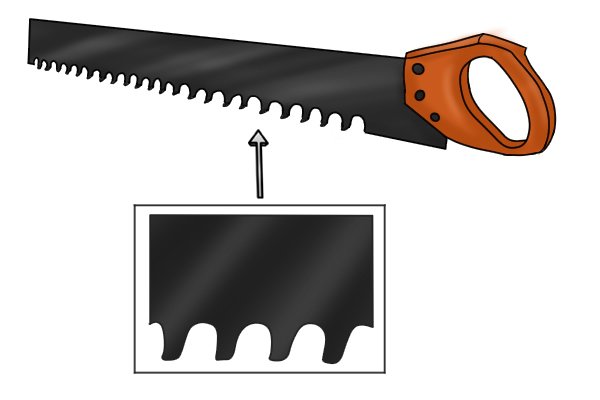 Masonry saws, have teeth with rounded tips, which look blunt, but actually aren’t. 