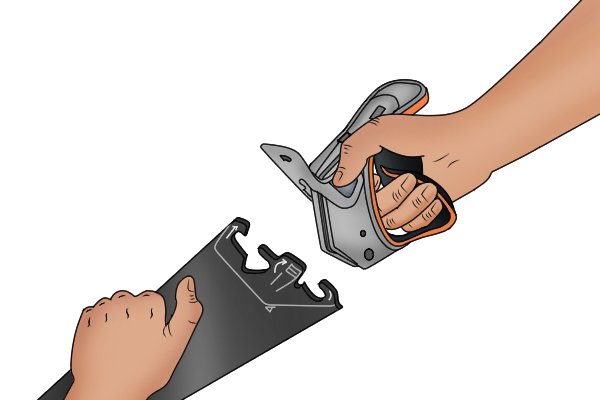 The ERGO handsaw system features an ergonomically designed saw handle