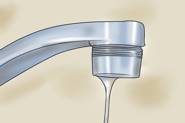 Image showing an air locked tap that is not allowing water to flow out of it properly