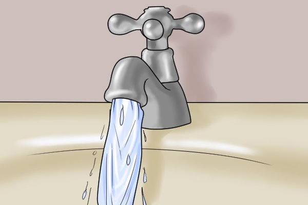 Image to show running the hot water tap to prevent an airlock