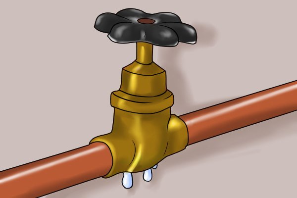 Image showing an old valve that has sprung a couple of leaks