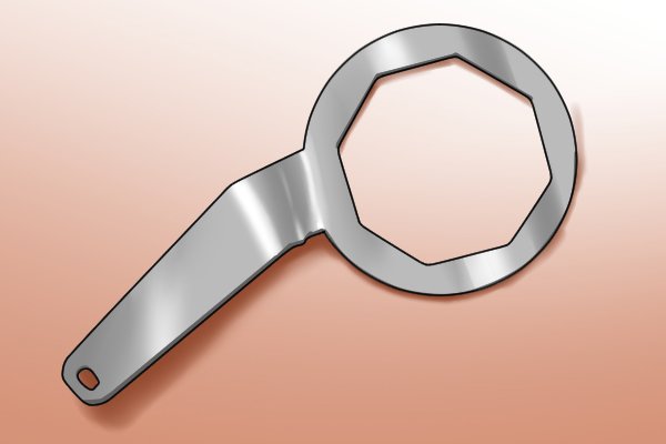 Image of a cranked immersion heater spanner with a distorted handle